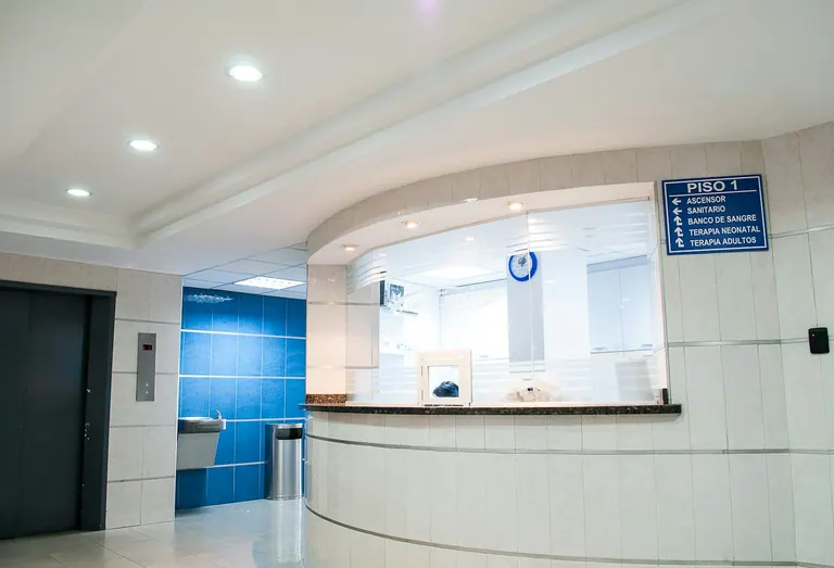 Reception desk of a modern medical clinic