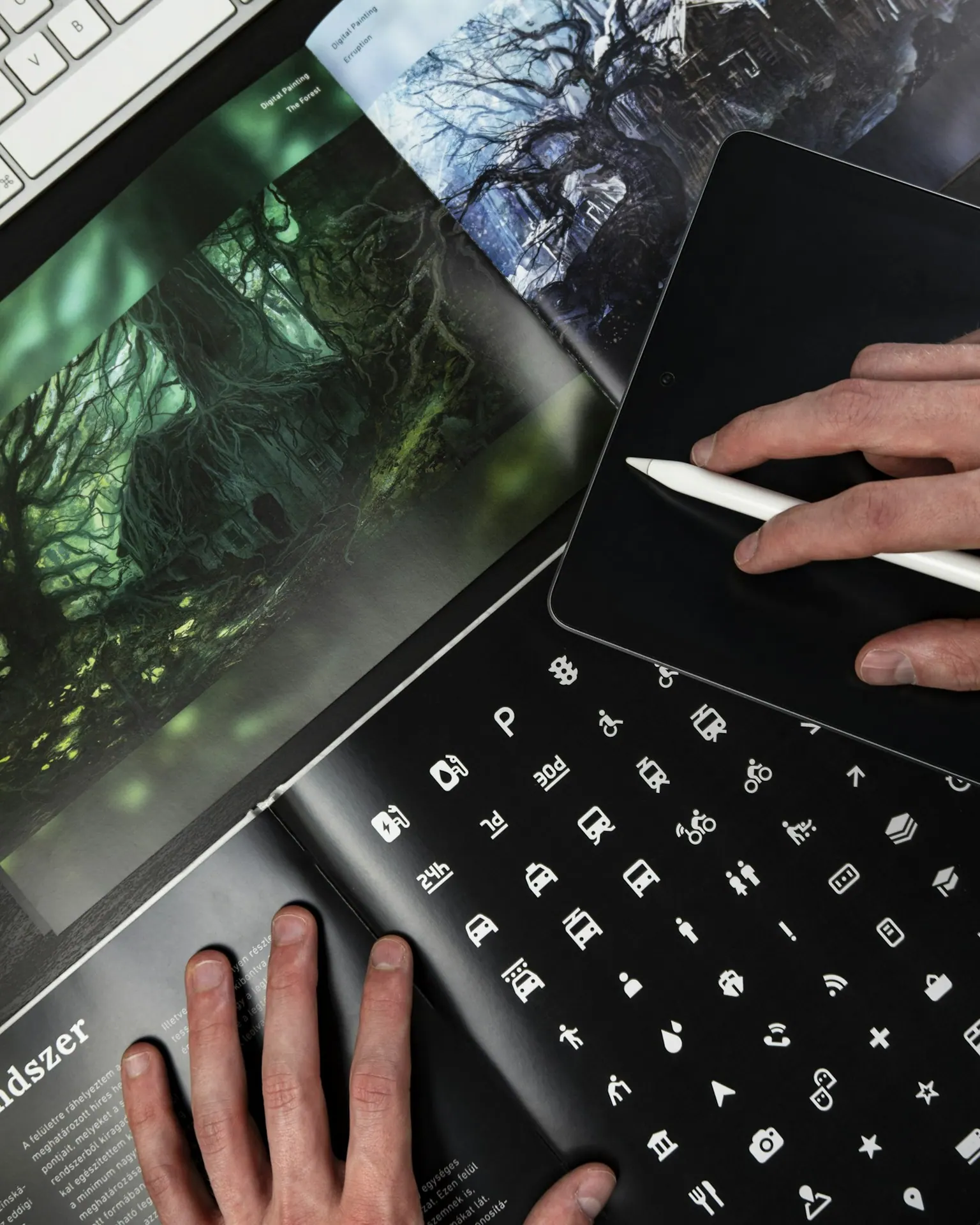 Designer sketching on a graphics tablet